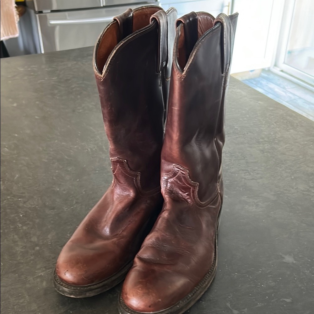 Men's Brown Leather Cowboy Boots
